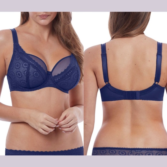 NWT $56 Freya [ 36H US ]‎ Love Note High Apex Bra in Sapphire Blue - Picture 1 of 14